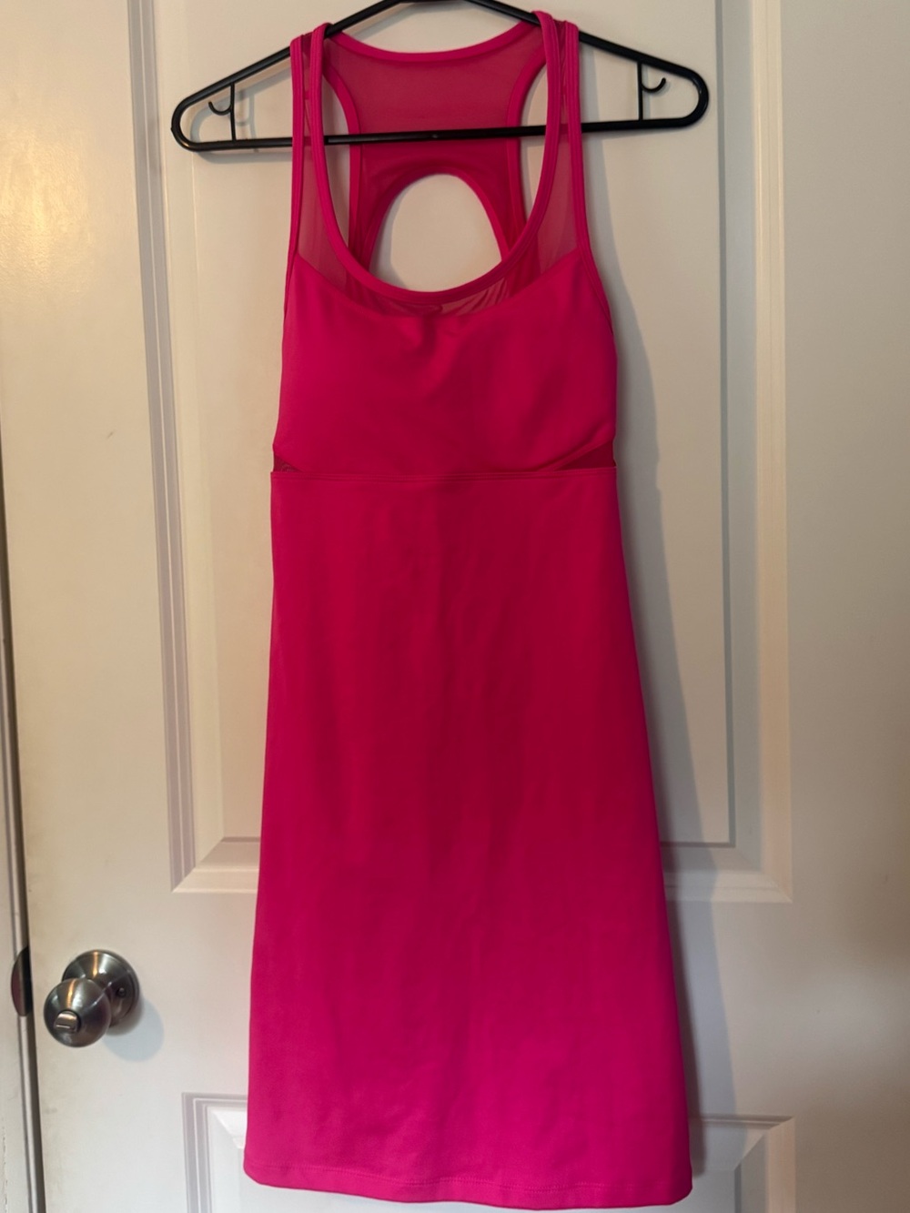 Fabletics Tropez Hot Pink Cut Out Mini Dress SMALL compression Jersey Sport NWT